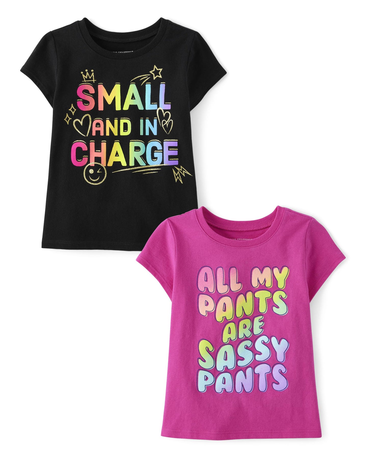 The Children's Place Baby Girls' and Toddler Unicorns,Butterflies,Trends Short Sleeve Graphic T-Shirts,3 Pack