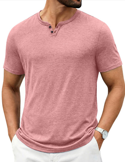 COOFANDY Men's T Shirts Short Sleeve Casual V Neck T-Shirt Soft Notch Neck Tee Classic Plain Shirts