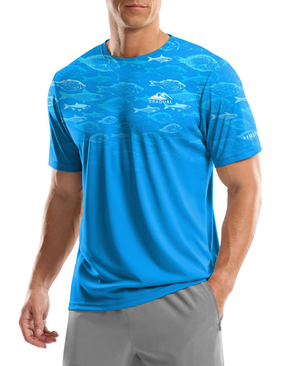 Men's UPF 50+ Sun Protection Dry Fit Workout T-Shirts Rash Guard Swim Shirts Moisture Wicking Tee for Athletic, Beach, Hiking