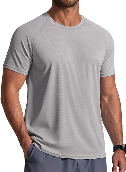 COOFANDY Mens Swim Shirt Short Sleeve UPF 50+ Sun Shirts Rash Guard Quick Dry Beach Water T Shirts for Men