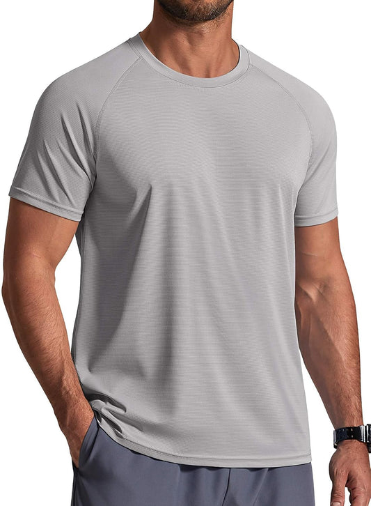 COOFANDY Mens Swim Shirt Short Sleeve UPF 50+ Sun Shirts Rash Guard Quick Dry Beach Water T Shirts for Men
