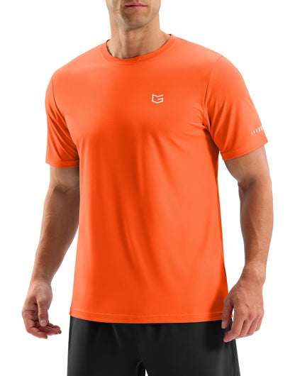 Men's Workout Breathable Grid T-Shirts Dry Fit UPF 50+ Sun Shirts Lightweight Cooling Tee for Athletic, Running, Hiking