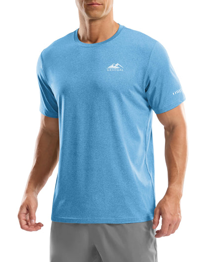Men's UPF 50+ Sun Protection Dry Fit Workout T-Shirts Rash Guard Swim Shirts Moisture Wicking Tee for Athletic, Beach, Hiking