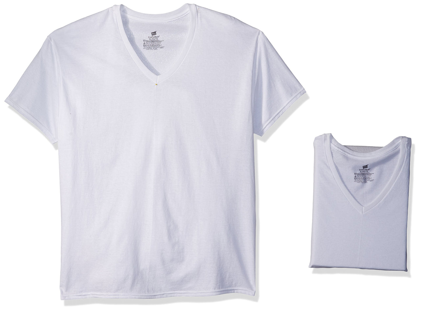 Hanes Men's Undershirts T-Shirt Pack, V-Neck Cotton Tees for Men, Moisture-Wicking, Odor Control, White Multi-Pack