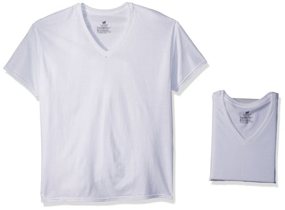 Hanes Men's Undershirts T-Shirt Pack, V-Neck Cotton Tees for Men, Moisture-Wicking, Odor Control, White Multi-Pack