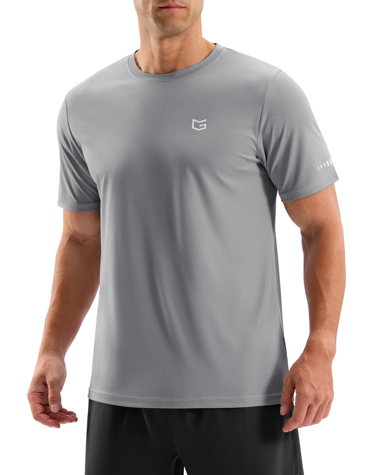 Men's Workout Breathable Grid T-Shirts Dry Fit UPF 50+ Sun Shirts Lightweight Cooling Tee for Athletic, Running, Hiking