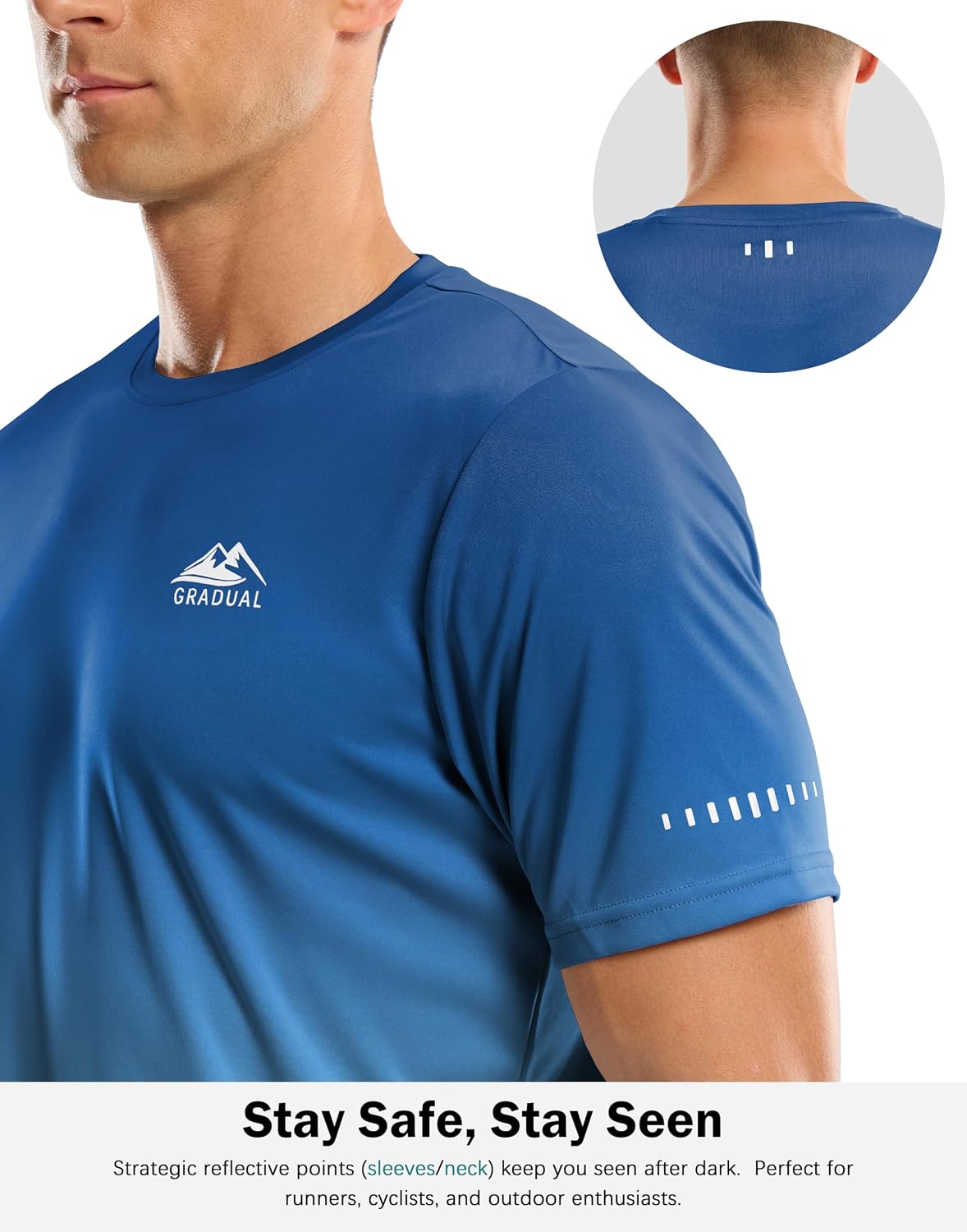 Men's UPF 50+ Sun Protection Dry Fit Workout T-Shirts Rash Guard Swim Shirts Moisture Wicking Tee for Athletic, Beach, Hiking