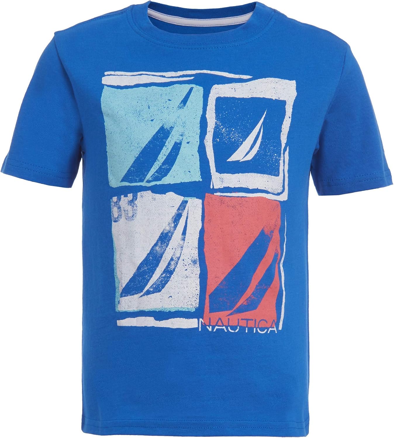 Nautica Boys' Short Sleeve J-Class Logo Crew Neck T-Shirt, Soft, Comfortable, Relaxed Fit