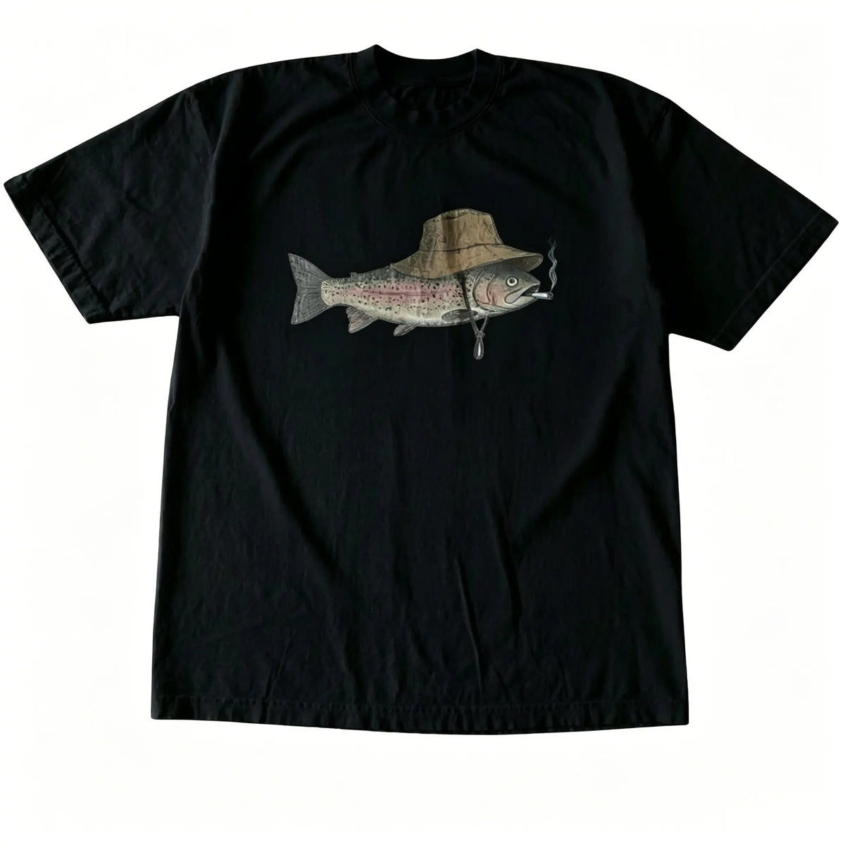 The Vintage Fishing Trout Hat Shirt, Vintage Funny Fish Smoking Shirt, Fish Shirt, Gift For Woman, Gift For Men, Womenswear Top Underwear Streetwear, Trending Shirt