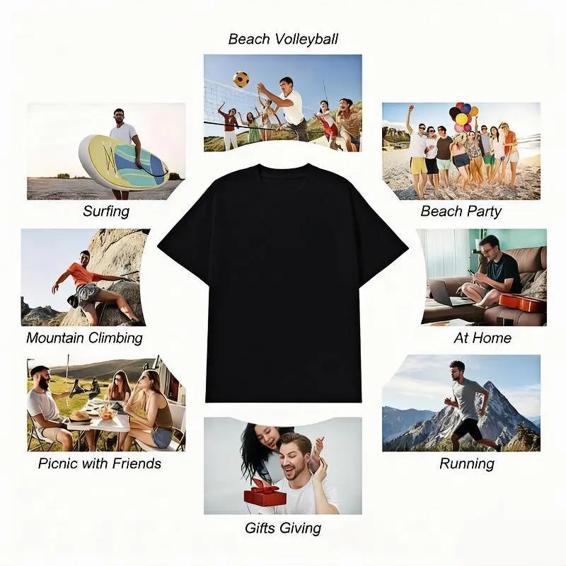 Summer TopsRetro Vintage Creative Pattern "" Washed T-Shirt Double-Sided Printed T-Shirt Heavy 220g Pure Cotton Falling Shoulder T-Shirt Retro Street