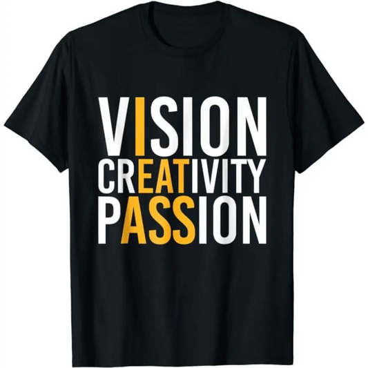 Funny  Shirts, Vision Creativity Passion T-Shirt Cotton Casual Fashion  Smooth Top Basic Streetwear,trump