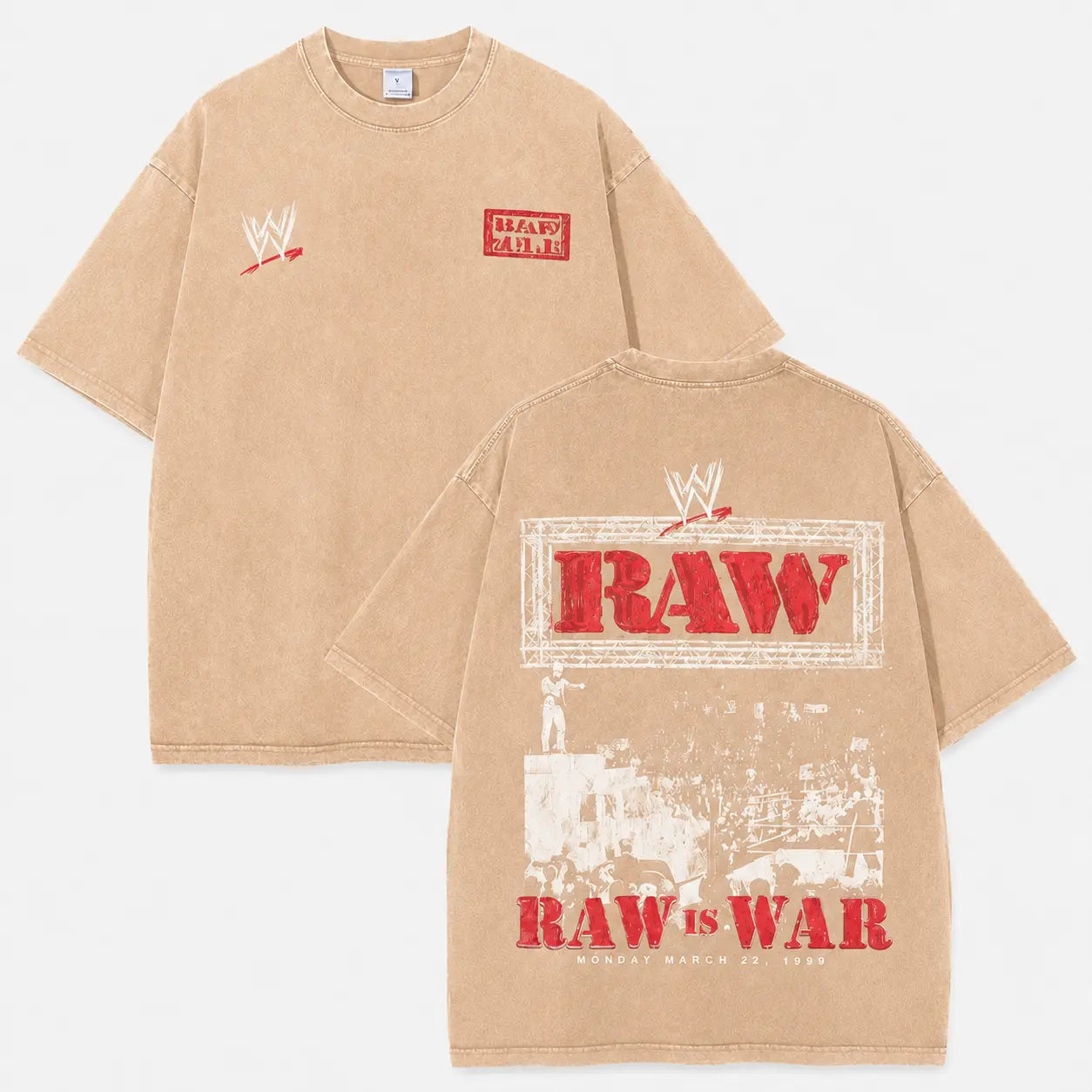 Oversize Shirt WWE RAW Legends Washed Graphic Tee Premium Cotton Oversized Streetwear Short Sleeve Crewneck Soft Comfortable Casual Summer Top Trendy Retro Apparel Daily Outfit Perfect Gift For Wrestling Fans Adult Men