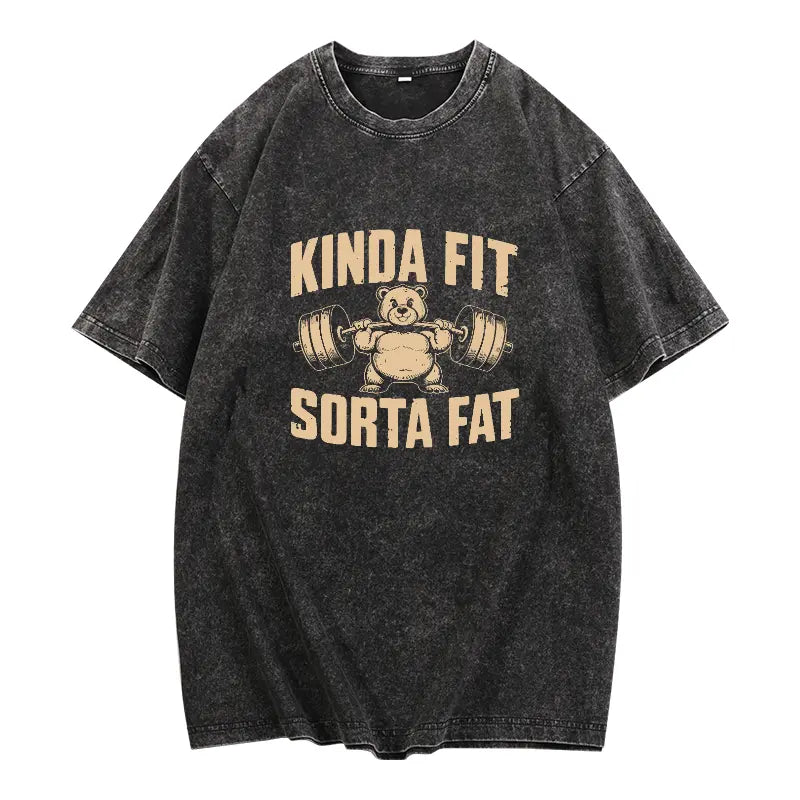 Funny Weightlifting Bear Tee – 100% Cotton Heavyweight Oversized Gym Shirt