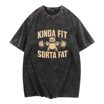 Funny Weightlifting Bear Tee – 100% Cotton Heavyweight Oversized Gym Shirt