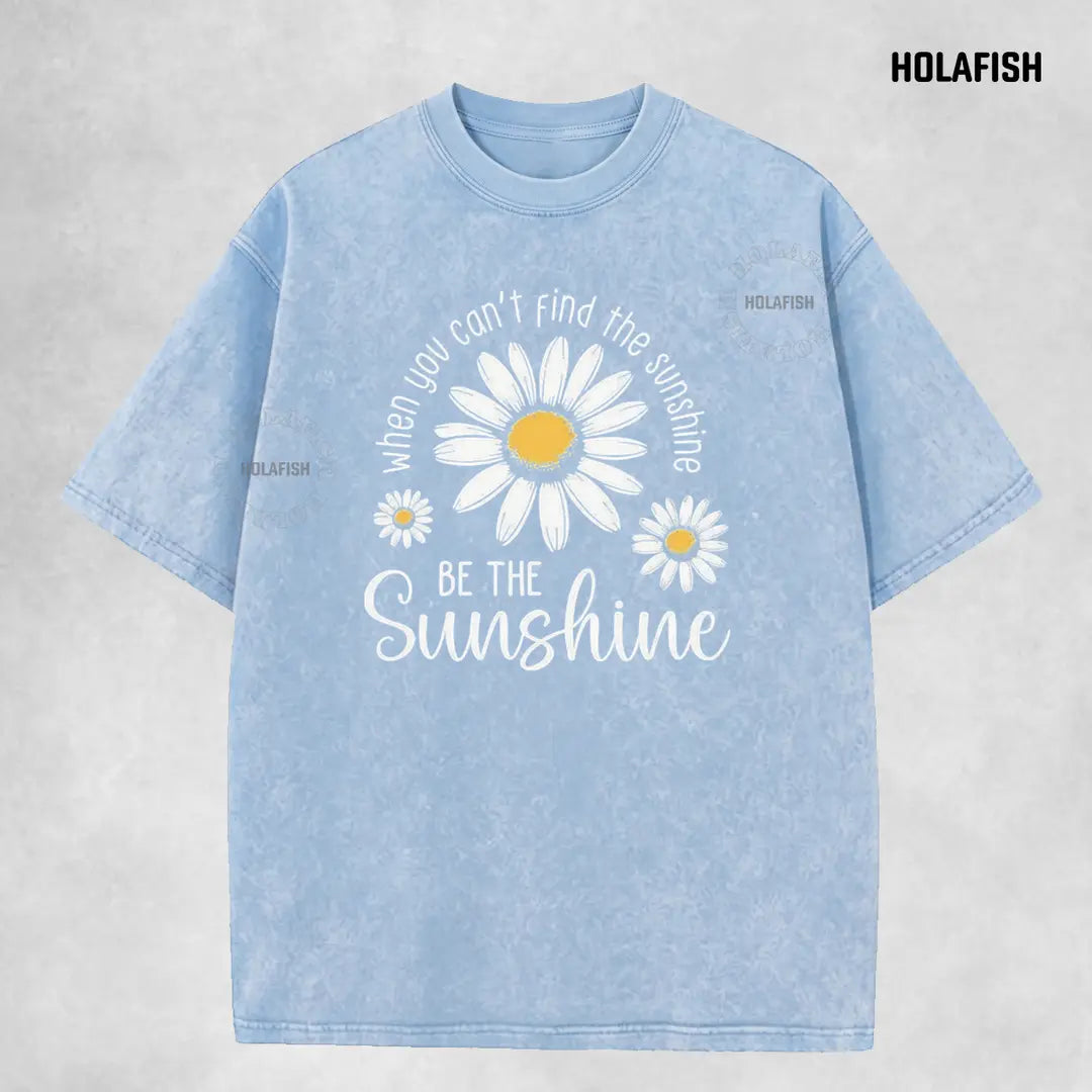 Holafish Women's Acid Washed Vintage Cotton T-Shirt - Unisex Relaxed Fit Shortsleeve Layer Top with Trendy Graphic, Durable Fabric, Pairable with Jeans