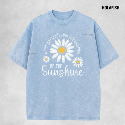 Holafish Women's Acid Washed Vintage Cotton T-Shirt - Unisex Relaxed Fit Shortsleeve Layer Top with Trendy Graphic, Durable Fabric, Pairable with Jeans