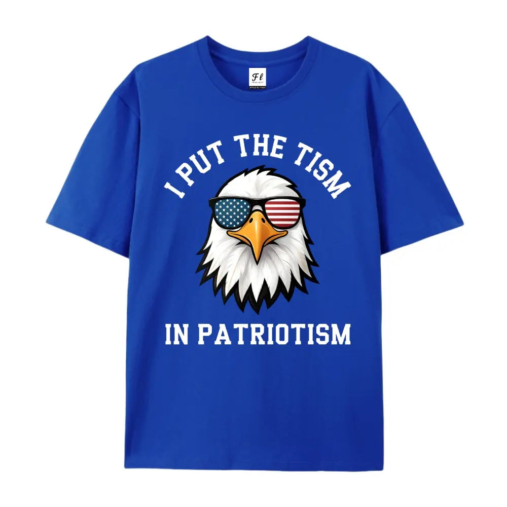Put The Tism In Patriotism Athletic Eagle T-Shirt Unisex for Daily Wear 2026Funny Christmas Novelty Men's T-Shirt Summer Trendy Streetwear Fashion Top Quality Comfortable Casual Printed T-shirt Pure Cotton