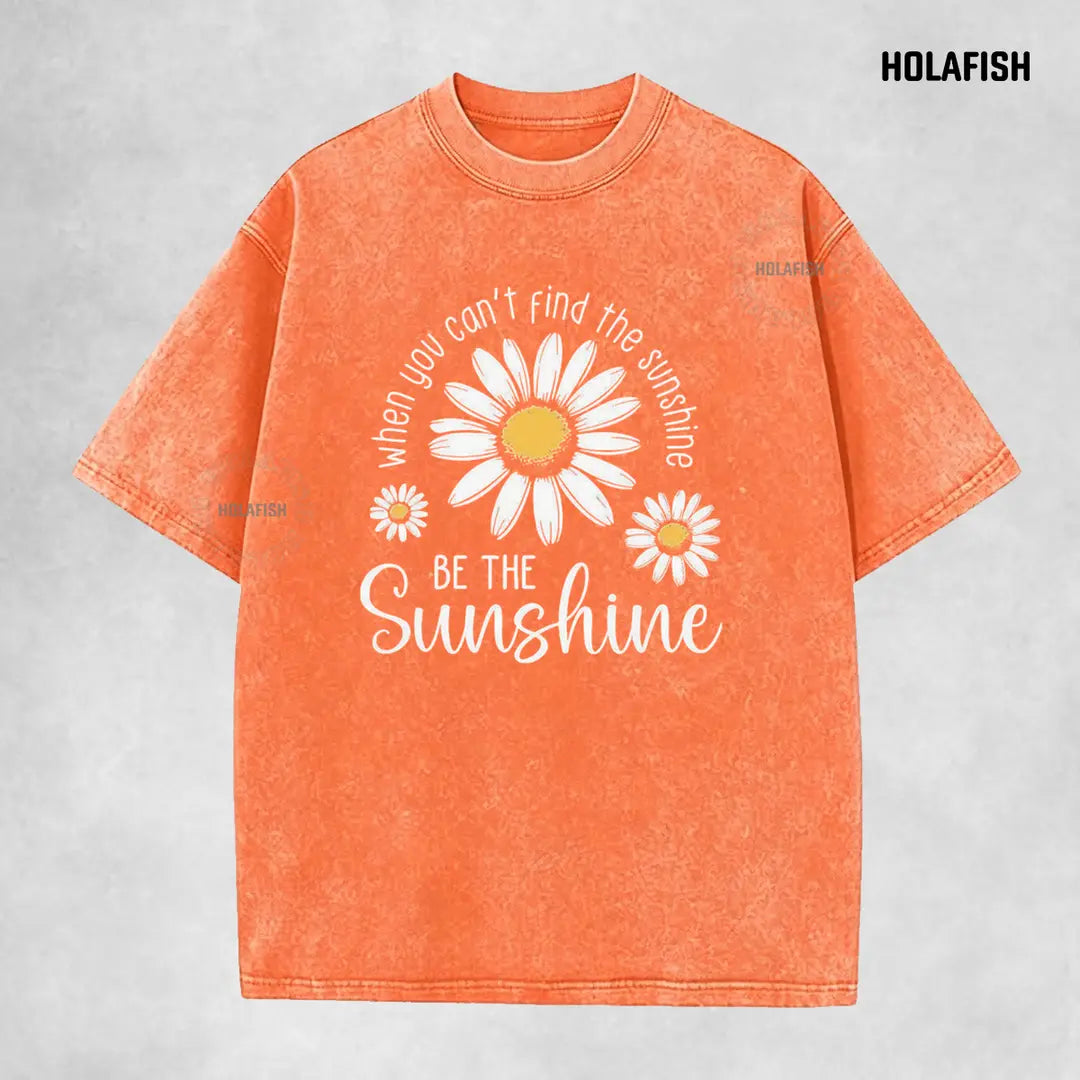 Holafish Women's Acid Washed Vintage Cotton T-Shirt - Unisex Relaxed Fit Shortsleeve Layer Top with Trendy Graphic, Durable Fabric, Pairable with Jeans