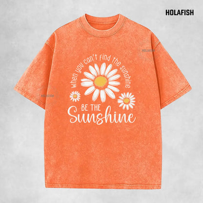 Holafish Women's Acid Washed Vintage Cotton T-Shirt - Unisex Relaxed Fit Shortsleeve Layer Top with Trendy Graphic, Durable Fabric, Pairable with Jeans