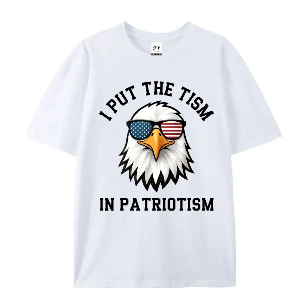 Put The Tism In Patriotism Athletic Eagle T-Shirt Unisex for Daily Wear 2026Funny Christmas Novelty Men's T-Shirt Summer Trendy Streetwear Fashion Top Quality Comfortable Casual Printed T-shirt Pure Cotton