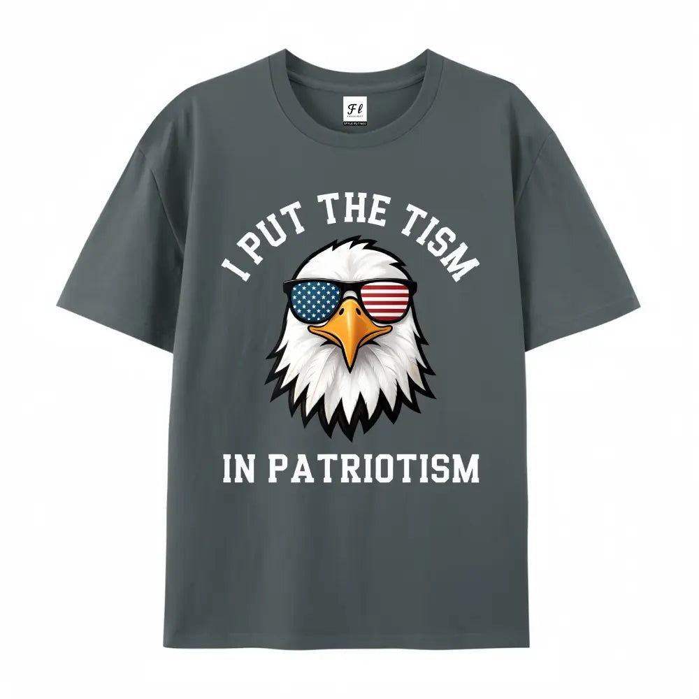 Put The Tism In Patriotism Athletic Eagle T-Shirt Unisex for Daily Wear 2026Funny Christmas Novelty Men's T-Shirt Summer Trendy Streetwear Fashion Top Quality Comfortable Casual Printed T-shirt Pure Cotton