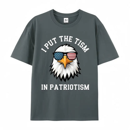 Put The Tism In Patriotism Athletic Eagle T-Shirt Unisex for Daily Wear 2026Funny Christmas Novelty Men's T-Shirt Summer Trendy Streetwear Fashion Top Quality Comfortable Casual Printed T-shirt Pure Cotton