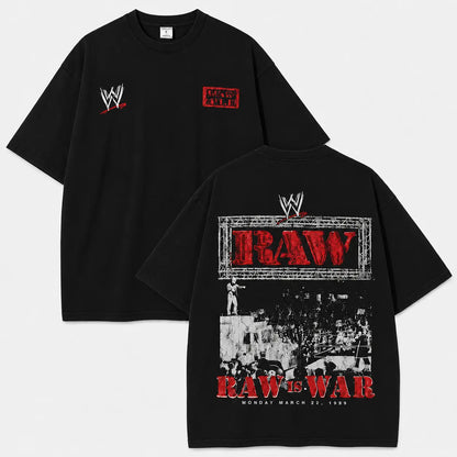 Oversize Shirt WWE RAW Legends Washed Graphic Tee Premium Cotton Oversized Streetwear Short Sleeve Crewneck Soft Comfortable Casual Summer Top Trendy Retro Apparel Daily Outfit Perfect Gift For Wrestling Fans Adult Men