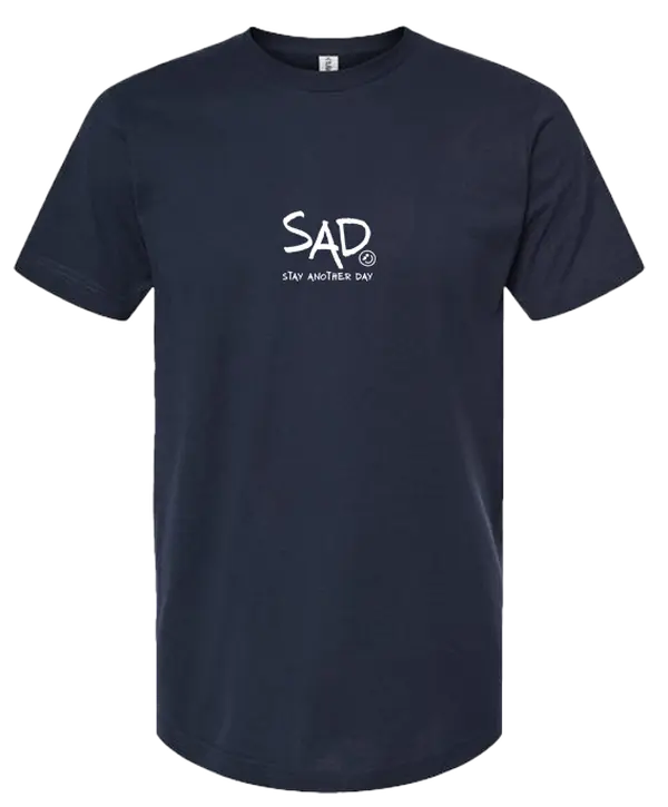 Stay Another Day Men's Graphic Cotton T-Shirt, Casual Streetwear Crewneck with Minimalist Style for Mental Health Awareness