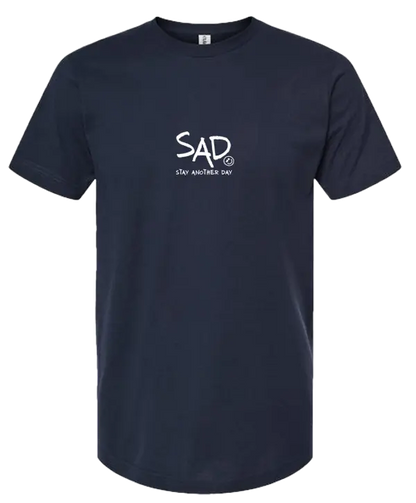 Stay Another Day Men's Graphic Cotton T-Shirt, Casual Streetwear Crewneck with Minimalist Style for Mental Health Awareness