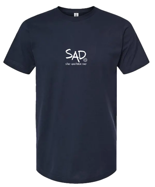 Stay Another Day Men's Graphic Cotton T-Shirt, Casual Streetwear Crewneck with Minimalist Style for Mental Health Awareness