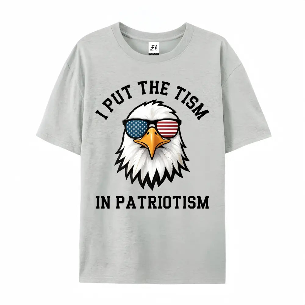 Put The Tism In Patriotism Athletic Eagle T-Shirt Unisex for Daily Wear 2026Funny Christmas Novelty Men's T-Shirt Summer Trendy Streetwear Fashion Top Quality Comfortable Casual Printed T-shirt Pure Cotton
