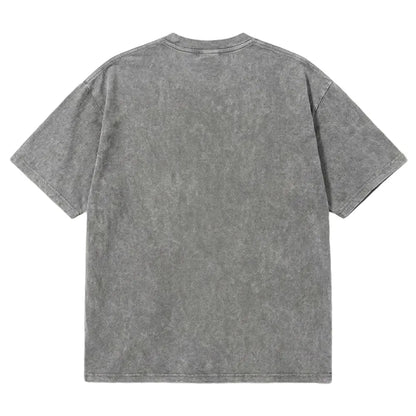 Retro Sublime style sun pattern T-shirt, heavyweight pure cotton Freedom tour band T-shirt, retro mineral washed summer music festival casual loose T-shirt
