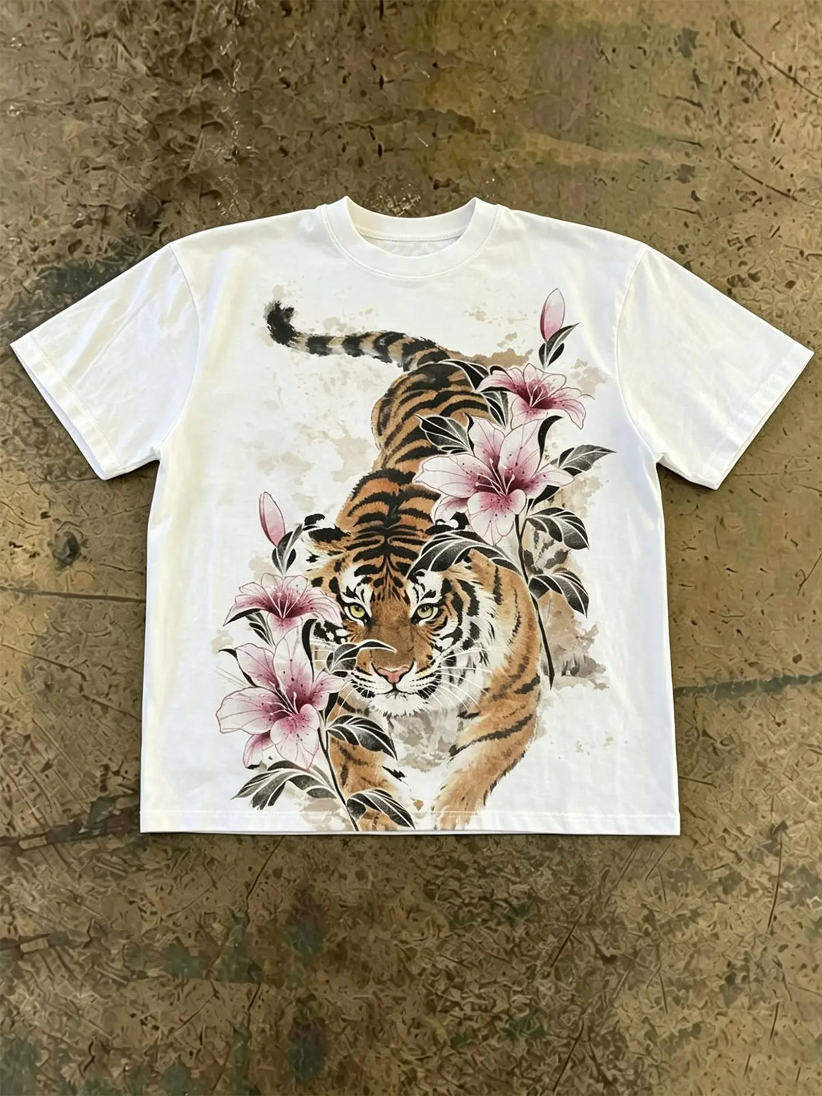 Men's Leopard Print T-Shirt, Casual Stylish Short-Sleeve Streetwear Top for Daily Wear, Hip-Hop Style