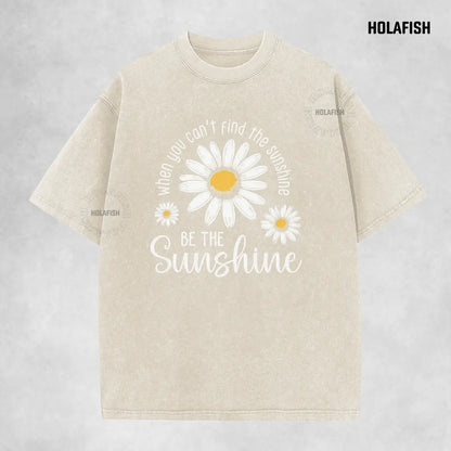 Holafish Women's Acid Washed Vintage Cotton T-Shirt - Unisex Relaxed Fit Shortsleeve Layer Top with Trendy Graphic, Durable Fabric, Pairable with Jeans