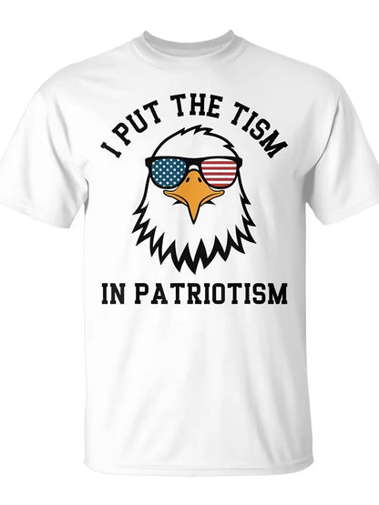 Put The Tism In Patriotism Athletic Eagle T-Shirt Unisex for Daily Wear 2026Funny Christmas Novelty Men's T-Shirt Summer Trendy Streetwear Fashion Top Quality Comfortable Casual Printed T-shirt Pure Cotton