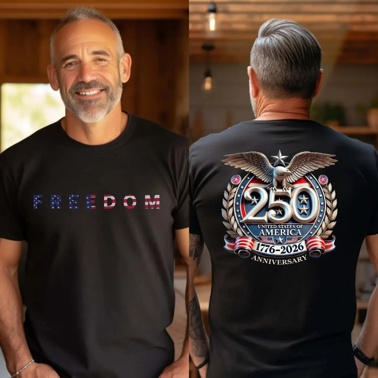 Freedom 250th Anniversary Shirt, USA 250 Years Independence Apparel, 1776–2026 America Anniversary, Patriotic Freedom,Casual Summer T-Shirt with Crew Neck,viral graphic tees