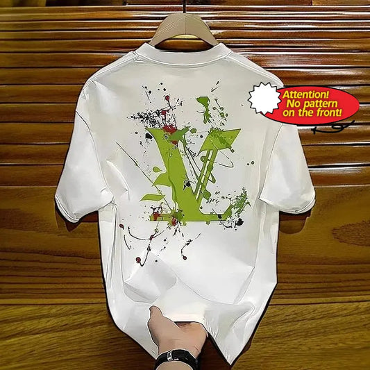[FathersDayGift]European and American trendy short-sleeved ins pure cotton summer new men's printed T-shirt trendy men and women all-match round neck T-shirt men Menswear Top Tshirt Streetwear Casual Crewneck Tropical Operator essential