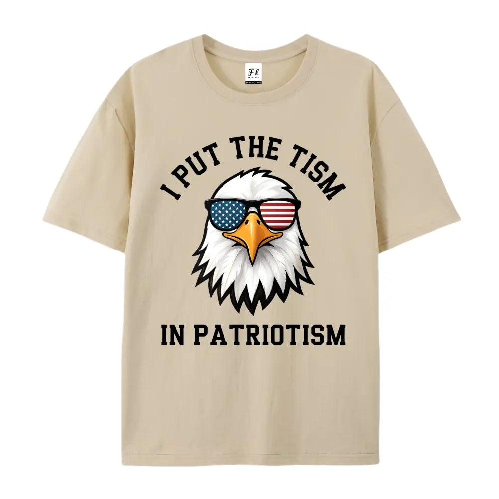 Put The Tism In Patriotism Athletic Eagle T-Shirt Unisex for Daily Wear 2026Funny Christmas Novelty Men's T-Shirt Summer Trendy Streetwear Fashion Top Quality Comfortable Casual Printed T-shirt Pure Cotton
