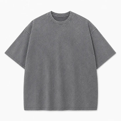 Men's Oversized Washed T-Shirt,Vintage Washed Crew Neck Tee,Loose Fit Drop Shoulder StreetwearBasic Top wash cotton retro Casual Sleeves Fabric Plain Gym Menswear